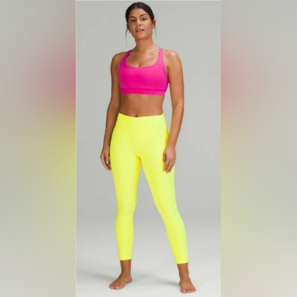 Lululemon 6 Tall Wunder Under high-rise tights pant 28" neon yellow - … - Picture 2 of 10
